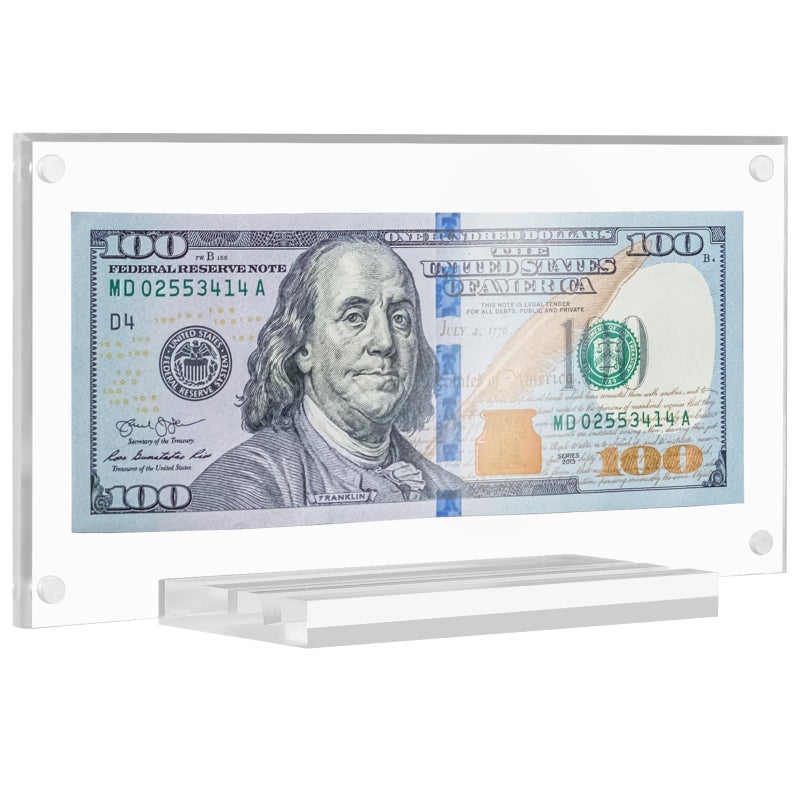 Dollar Bill Frame Acrylic Display Holder Money Frame for Collectors Dollar Case Currency Ticket Protector Paper Money Frame for Bill Collection 1 Pack