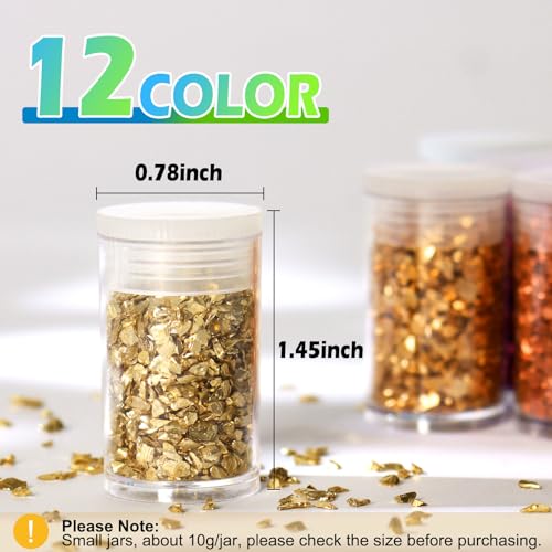 Matio 12 Colors Crushed Glass Irregular Glitter, 4.23oz/ 120g Crushed Broken Glass Sprinkle Chips for Resin Epoxy Jewelry DIY,Shattered Crystal Flakes Sequins for Nail Art Decor Phone Case Vase Filler - Image 2
