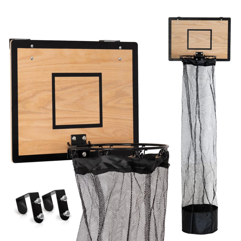 Fury Strike Wooden Basketball Hamper – Basketball Hoop Laundry Basket Over the Door – Basketball Room Decor - Image 1