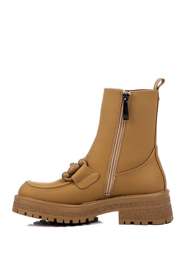 DejaVu - elastic side paneled hardware embellished half boots - Image 1