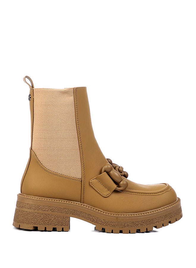 DejaVu - elastic side paneled hardware embellished half boots - Image 1