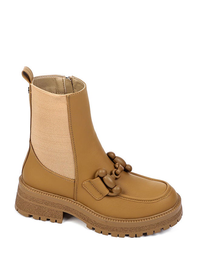 DejaVu - elastic side paneled hardware embellished half boots - Image 1