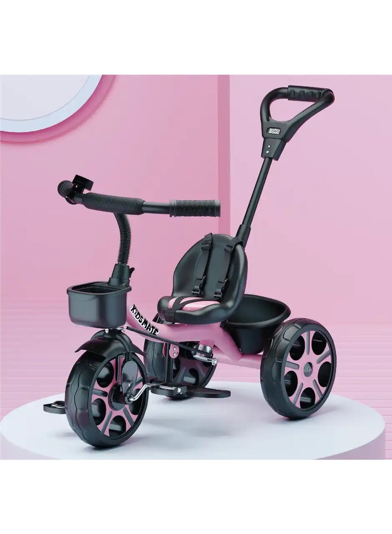 kidmate Kidsmate Junior Tricycle for Kids with Parental Control | Cycle for Kids 1-4 Years | Pink - Image 1