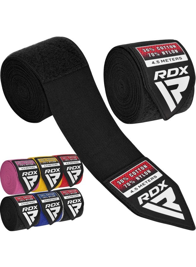 Rdx Boxing Hand Wraps Inner Gloves, 180 Inch 4.5M Elasticated Thumb Loop Bandages, Mexican Style Under Mitts Wrist Wrap Protection Muay Thai Mma Kickboxing Martial Arts Punching Bag Training Men Women - Image 1