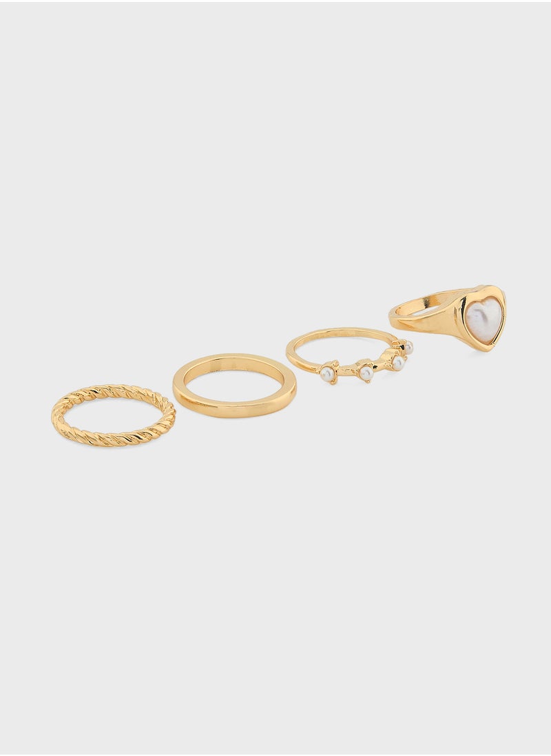 ELLA - 4 Pack Mix Pearl Ring - Image 1