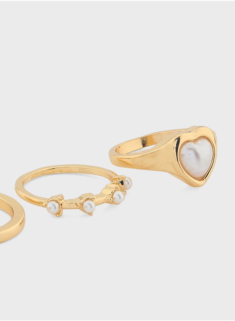 ELLA - 4 Pack Mix Pearl Ring - Image 1