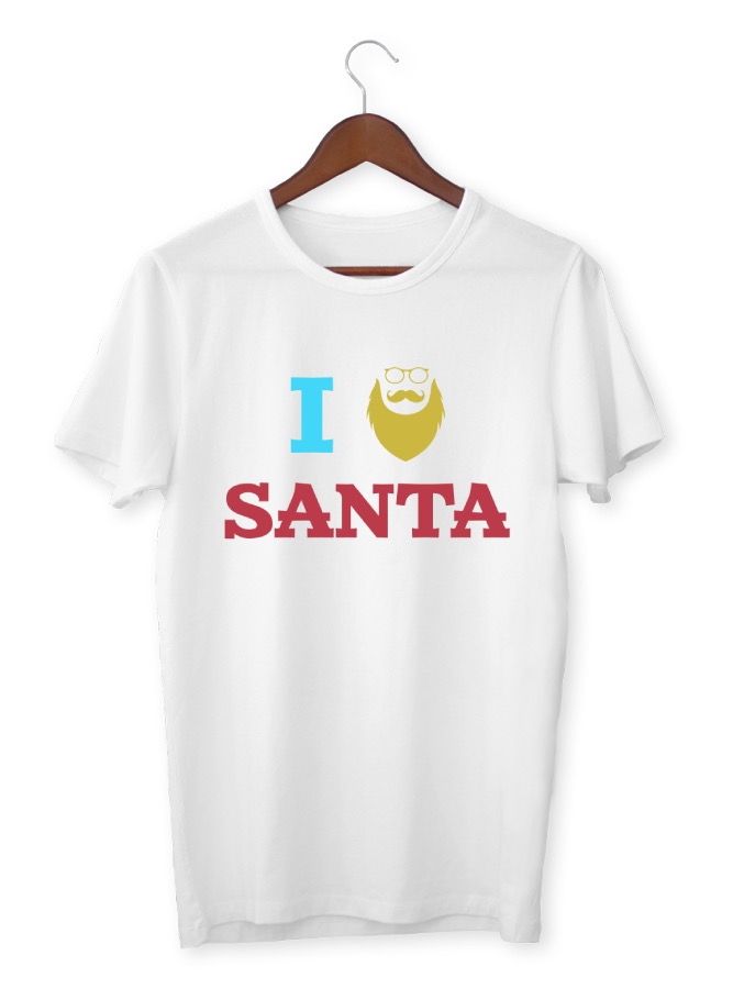 Mens Soft T shirt Printed I Love Santa  - Image 2