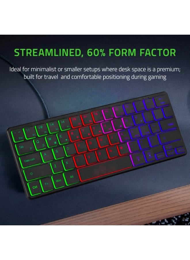general USB wired mini keyboard colorful luminous gaming keyboard computer notebook 64key keys - Image 5