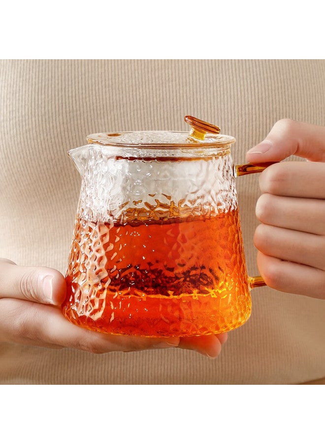 Yihutea Glass Tea Infuser Mug With Separation, Heat-resistant Borosilicate Small Tea Set For Office, Floral Tea Steeping Cup With Filter - Image 2
