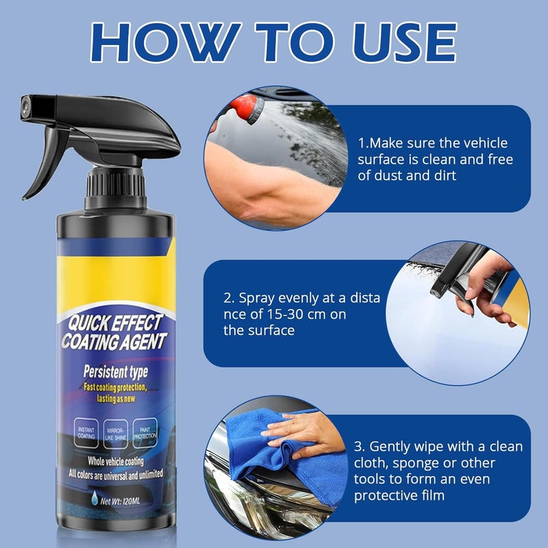 TABOUNTS Advanced Car Coating Spray,Quick Effect Coating Agent for Car –Fast-Acting Car Coating Spray, Scratch Wax Polish & Waterless Wash,For Vehicle Exterior Care & Paint Protection-2pcs - Image 4