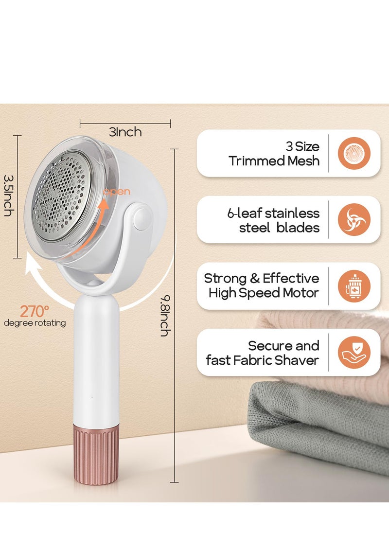 SYOSI - Rechargeable Fabric Shaver Efficient and Durable Lint Remover Portable Sweater Shaver with 3 Speeds LED Digital Display and 6 Leaf Blades Lint Remover for Clothes Carpets Sofas and Furniture - Image 1
