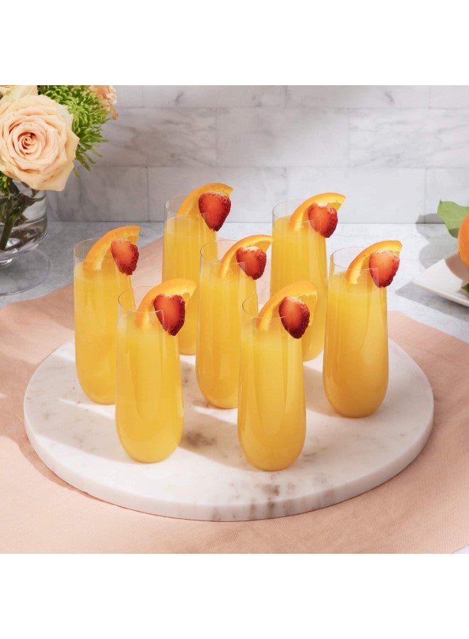 Prestee 24-Pack Stemless Plastic Champagne Flutes - 9 oz Clear Disposable Glasses for Wine, Cocktails, Mimosas - Champagne Flutes Plastic for Parties and Celebrations - Image 5