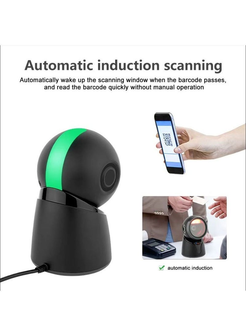 Desktop 2D Barcode Scanner - High-Speed Hands-Free QR & 1D Code Reader - Professional Wired Scanner for Retail, Pharmacies and Supermarkets. - Image 3