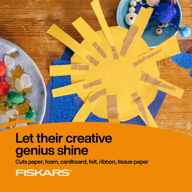 Fiskars 5" SoftGrip Pointed-Tip Kids Scissors for Kids Ages 4-7, Scissors for School or Crafting, Back to School Supplies, Colors May Vary - Image 4