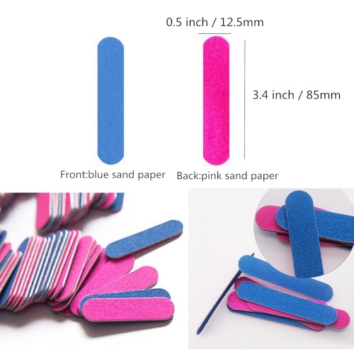 Transun Moo Mini Nail Files Bulk, 100 Pack 3.4 Inches Disposable Double Sided Emery Boards Manicure Pedicure Tools(10034) - Image 2