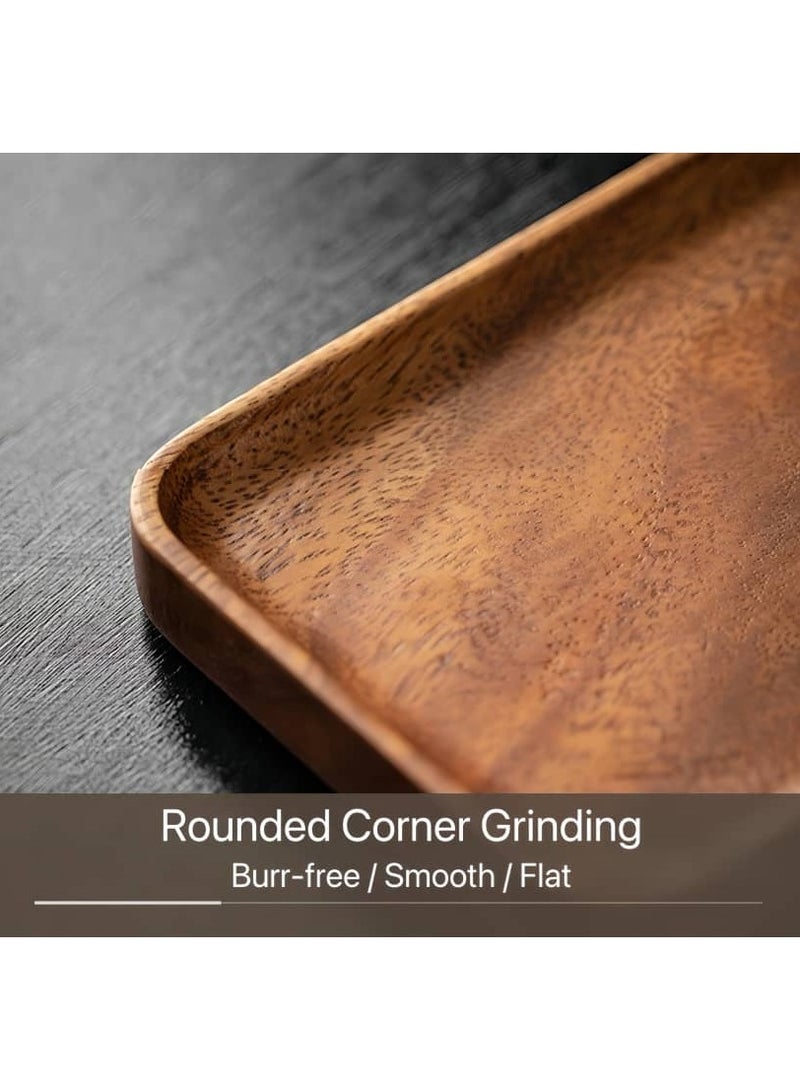 NayZaan Walnut Coffee Wood Serving Tray, Bedside Tea & Breakfast Tray, Classic Wooden Decorative Tray, Appetizer & Dessert Plate, Kitchen Cheese Board, Rectangular Snack & Dessert Tray, Brown Rectangular (30x12x2cm) - Image 3