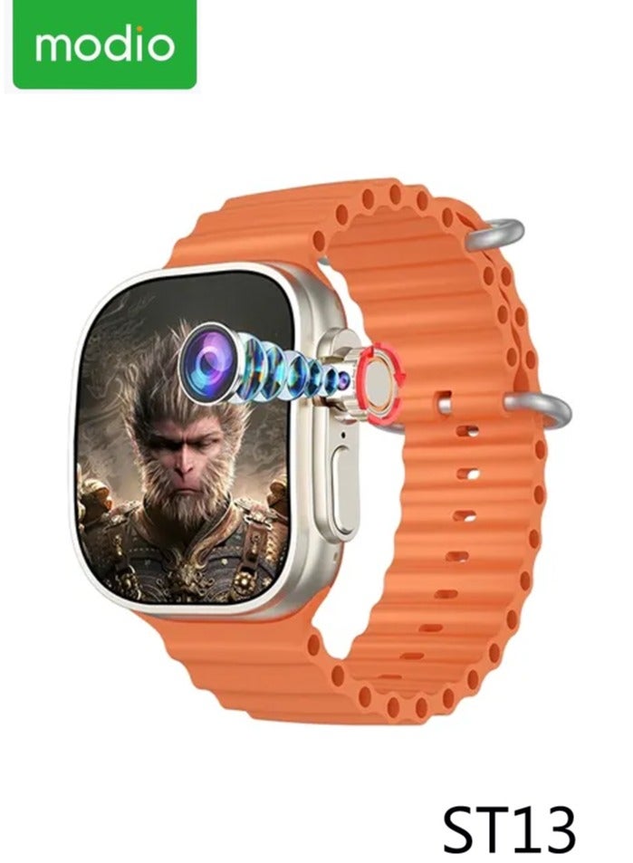 موديو ساعة موديو الذكية ST13 بشاشة كاملة 2.2 بوصة، فتحة بطاقة SIM، مع 3 أزواج من الأساور وكابل شحن، مصممة للسيدات والرجال - Image 1
