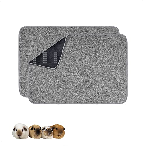 GINIDEAR Guinea Pig Cage Liner, 2 Pack - Washable, Reusable, Leakproof Fleece Bedding Pads for Small Animals with Anti-Slip Bottom - for Midwest Cage/24''X36'' Area, Gray - Image 5