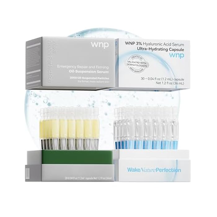 WNP serum set: Ultra Hydrating Serum 3% 4D Hyaluronic Acid +Emergency Repair Firming Oil-Suspension Serum Hydrating+Skin Repair|Single-Use Vials Skincare for Sensitiveskin 72ml - Image 1