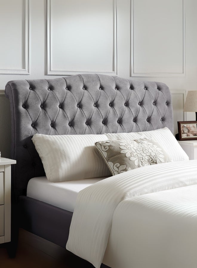 Bed and Mattress Home Harbor Haven Tufted Upholstered Single Size ( Mattress Size 90 X 190 CM ) Grey Color Bed Size 202 W X 98 L CM ( Mattress Sold Separately )  - Image 3