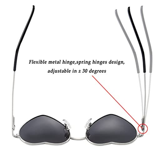 Kursan Polarized Heart Sunglasses for Women Metal Frame Fashion Lovely Style Sun Glasses UV400 Protection (Gold/Red) - Image 3