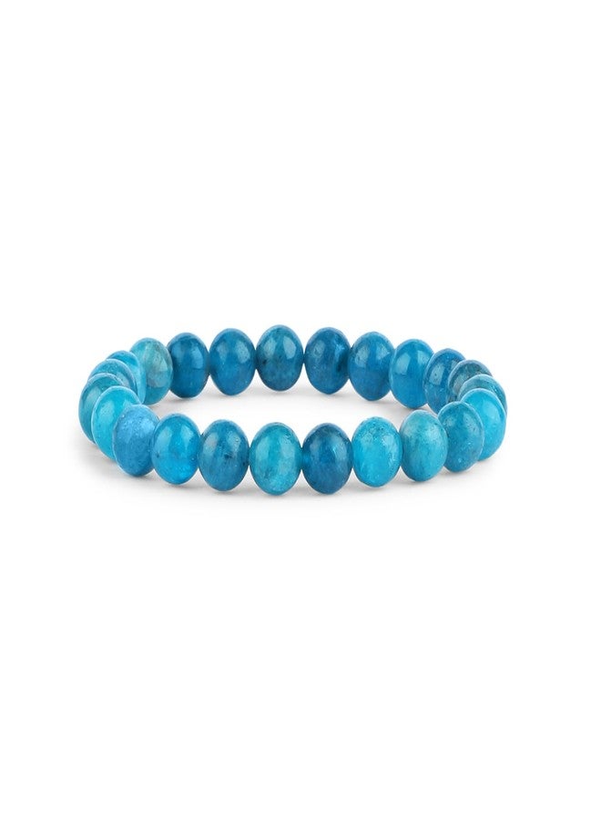 ARE - Aeora Rocks : Blue Apatite Bead Bracelet for Motivation, Clarity, and Personal Growth - for Men and Women (Size-8mm) - Image 1