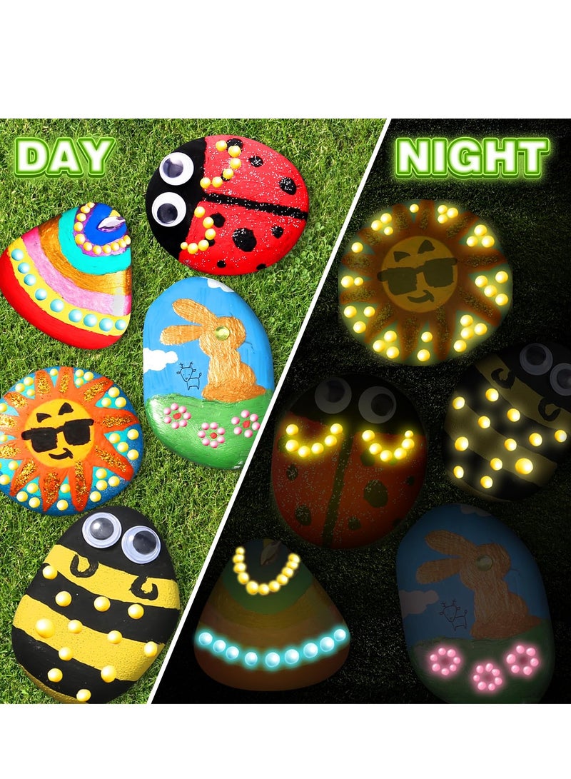 Mordely Rock Painting Kit for Kids - Glow in The Dark, Arts and Crafts Gift for Boys Girls Ages 4-12, Craft Kits Art Supplies for Kids Activities, Creative Art Toys Age 4, 5, 6, 7, 8, 9, 10, 11, 12 - Image 2