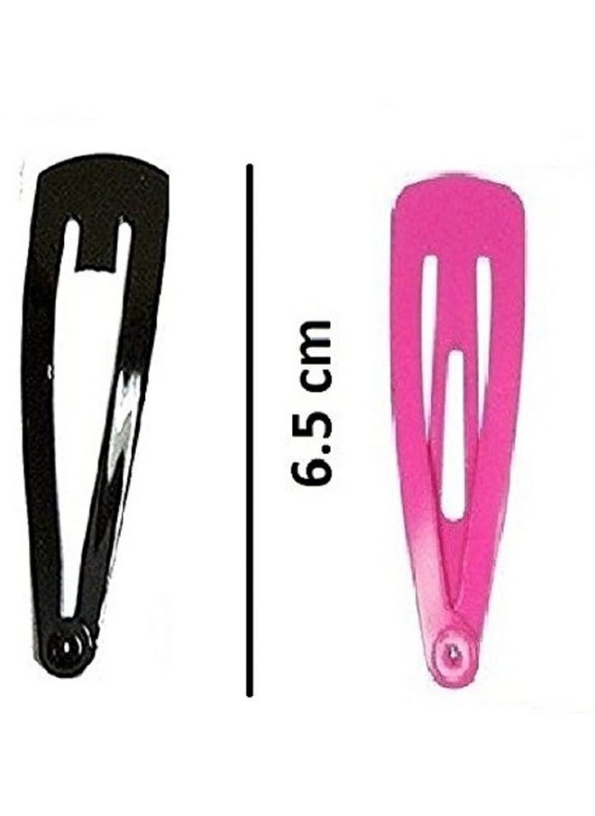 FOK FOK Set of 24 Pcs of 6.5 cm (6 Pairs of Black and 6 Pairs of Random plain color) Premium Metal Triangular Tik Tak Hair Pins or Clips Hair Accessories for Girls and Women  - Image 3