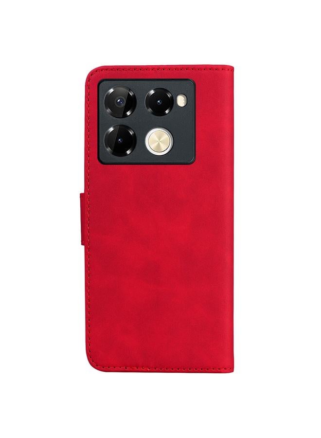 اس-توب جراب لهاتف Infinix Note 40 Pro 4G / 5G، جراب هاتف من الجلد بلون نقي وملمس ناعم - Image 3