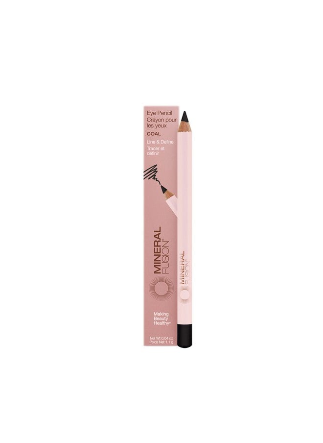 Mineral Fusion Eye Pencil Eyeliner With Soothing Chamomile Meadowfoam & Vitamin E Velvety Smooth Hypoallergenic Eye Makeup To Line & Define (Coal) 0.04 Oz  - Image 1
