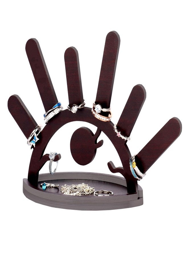 Bnesi Evil Eye Ring Display Stand Wooden Ring Holder for Women Wooden Jewelry Display Cute Evil Eye Home and Room Decoration Wedding Ring Holder Birthday Gift for Her (Rustic) - Image 1