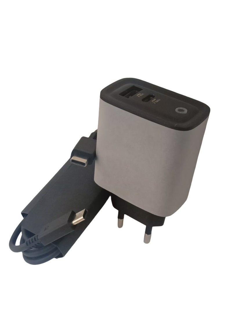 Super Fast Trio 200W PD Power Adapter Charger USB-L/C Ports, USB-A Port With USB-C to USB-C Cable Compatible With Samsung Devices - Image 1