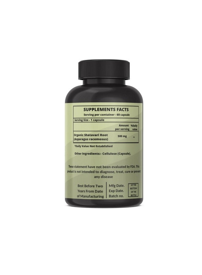 Heroot Organic Shatavari Root 500mg (Asparagus racemosus) Menstrual Cramp Relief, Menopause Support, and Women's Health | 120 Capsules | Hormonal Balance Support - Image 3