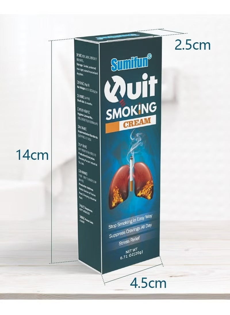 Sumifun Quit Smoking Cream，Smoking Control Cream, Easy To Quit Smoking, Suppress Cravings And Stress All Day, 20G，Craving and Withdrawal Symptoms Reduction  - Image 2