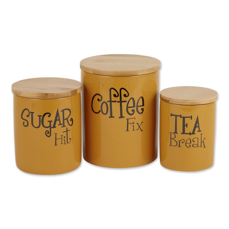 DII Kitchen Accessories Retro Collection Ceramics Canister Set Honey 3 Piece