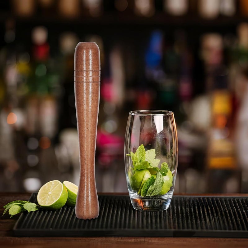 eispap 7.6" Brown Wooden Muddler for Cocktails – Durable Wood Ice Crusher – Stylish Wooden Mojito Muddler Bar Tool – Handy Cocktail Muddler- Perfect Masher Kitchen Tool for Garlic Avocado Herbs and Fruits - Image 4