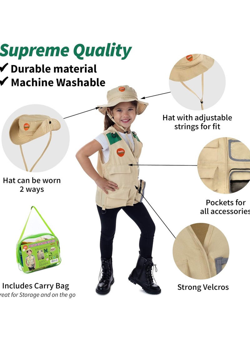 Born Toys Explorer Kit for Kids Children's Toy with Washable Premium Backyard Safari Vest and Adventure kit or Paleontologist Costume Full Kids Explorer Set - Image 3