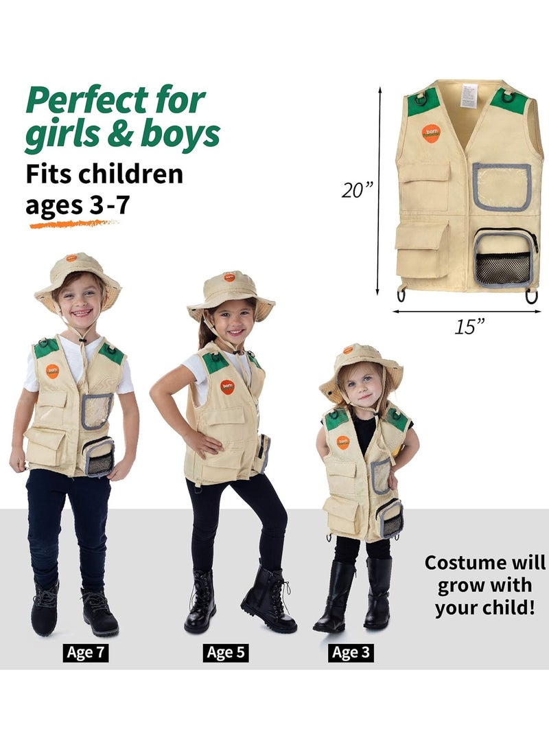 Born Toys Explorer Kit for Kids Children's Toy with Washable Premium Backyard Safari Vest and Adventure kit or Paleontologist Costume Full Kids Explorer Set - Image 2