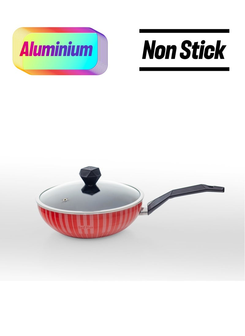 Saif Plus - Saif Plus Wok With Glass Lid,W/1 Handle 24/26/30 cm - Image 1