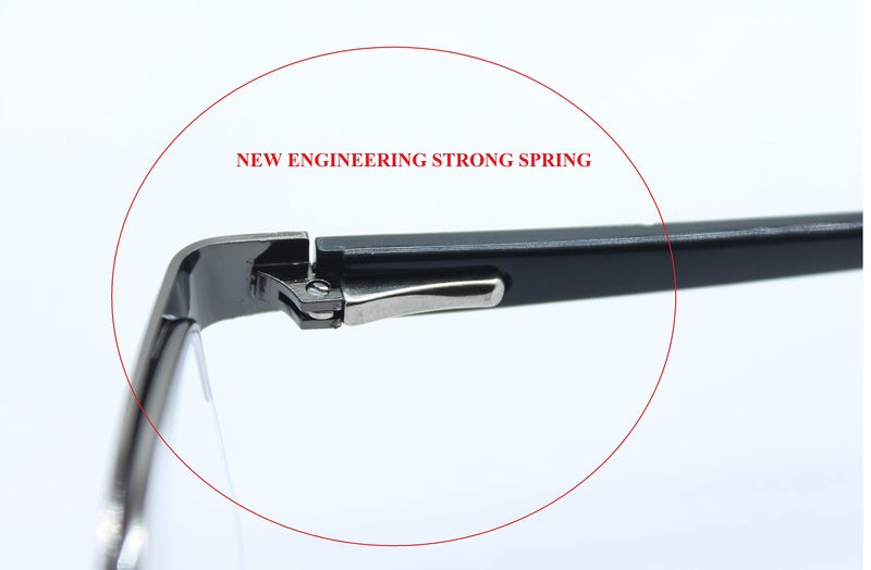 TJT Half Rim Reading Glasses For Men And Women Power +1.00 +1.25 +1.50 +1.75 +2.00 +2.25 +2.50 +2.75 +3.00 Colour (Metallic) (+2.75) - Image 4