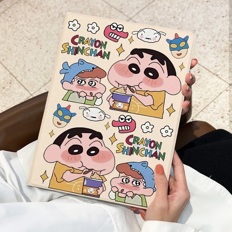 Ipad11 Protective Case 9.7Inch Book-Style Air6 Bag Mini6 Anti-Fall Pro11 Crayon Shin-Chan 89/10 Generation - Image 3