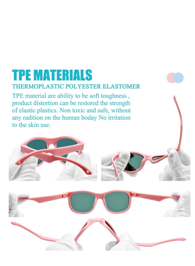 SYOSI 2 Pack Flexible Polarized Baby Sunglasses with Adjustable Strap for Toddler Newborn Infant Age 0 24 Months 100% UV Protection - Image 4