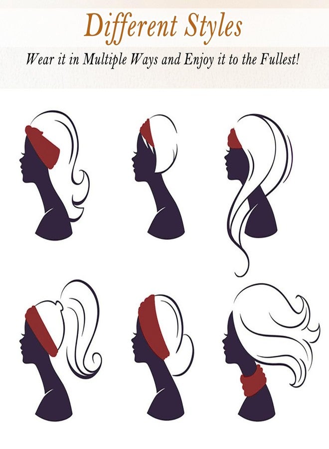 TecoKart تيكوكارت® 3 قطع من ربطات الشعر الناعمة والمطاطية للنساء - ربطات شعر أنيقة من القماش للنساء بمقاس مطاطي | ربطة رأس عريضة مانعة للانزلاق لليوجا، والجيم، والسفر - Image 4