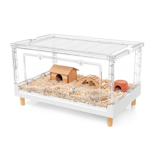 Ruexue Hamster Cage & Guinea Pig Cages,Fully Transparent and Eco-Friendly Large Acrylic Cage for Small Animal Pets,Such as:Bearded Dragon,Rat,Hedgehog,Chameleon,Iguana, etc (27.5Lx16.9Wx13.4H Inches) - Image 5