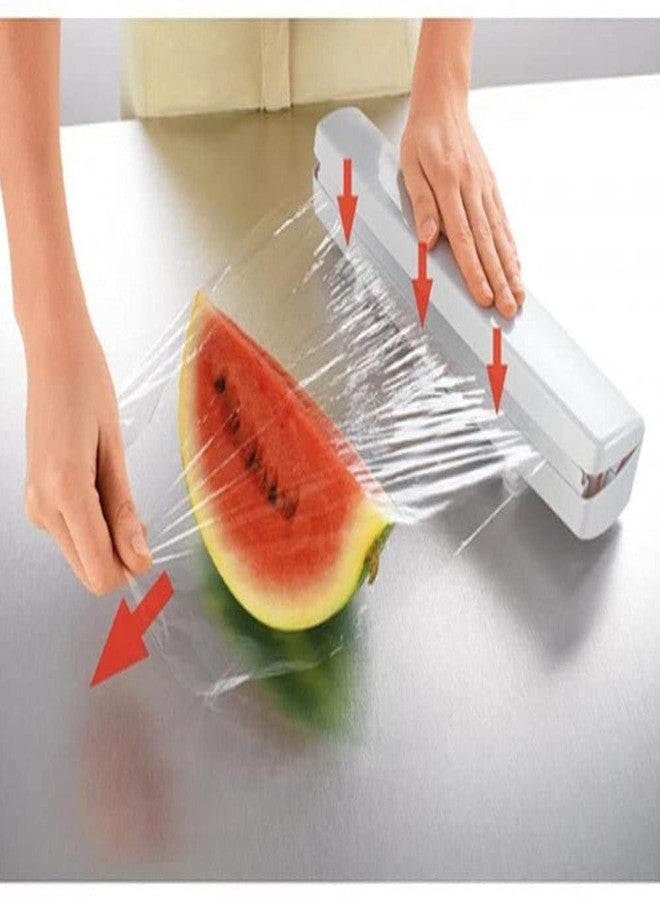 Sajag Plastic Food Wrap Wraptastic Dispenser Aluminum Foil Wax Paper Cut Aluminum Food Wrap Foil Paper Cutter Plastic Food Paper Wrap Plastic Cutter - Image 1