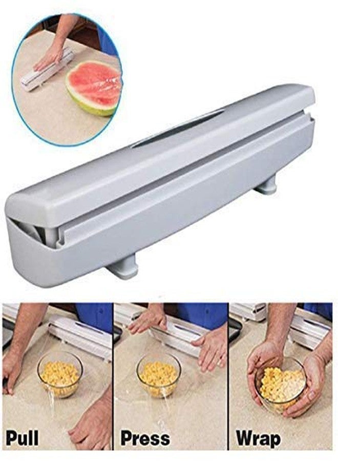 Sajag Plastic Food Wrap Wraptastic Dispenser Aluminum Foil Wax Paper Cut Aluminum Food Wrap Foil Paper Cutter Plastic Food Paper Wrap Plastic Cutter - Image 2