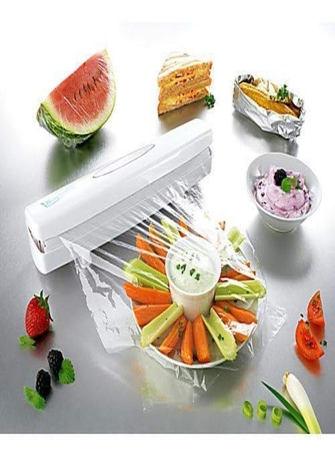 Sajag Plastic Food Wrap Wraptastic Dispenser Aluminum Foil Wax Paper Cut Aluminum Food Wrap Foil Paper Cutter Plastic Food Paper Wrap Plastic Cutter - Image 3