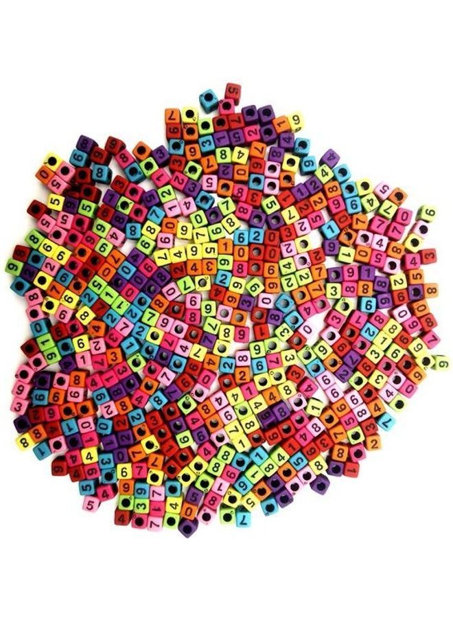 NIBEMINENT Square Numeric Acrylic Bead Set 0.7cm - Image 1