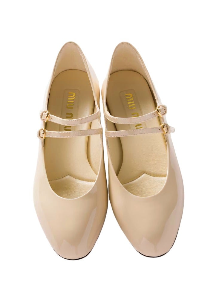 Miu Miu Patent leather slingback pumps with buckles - Image 4