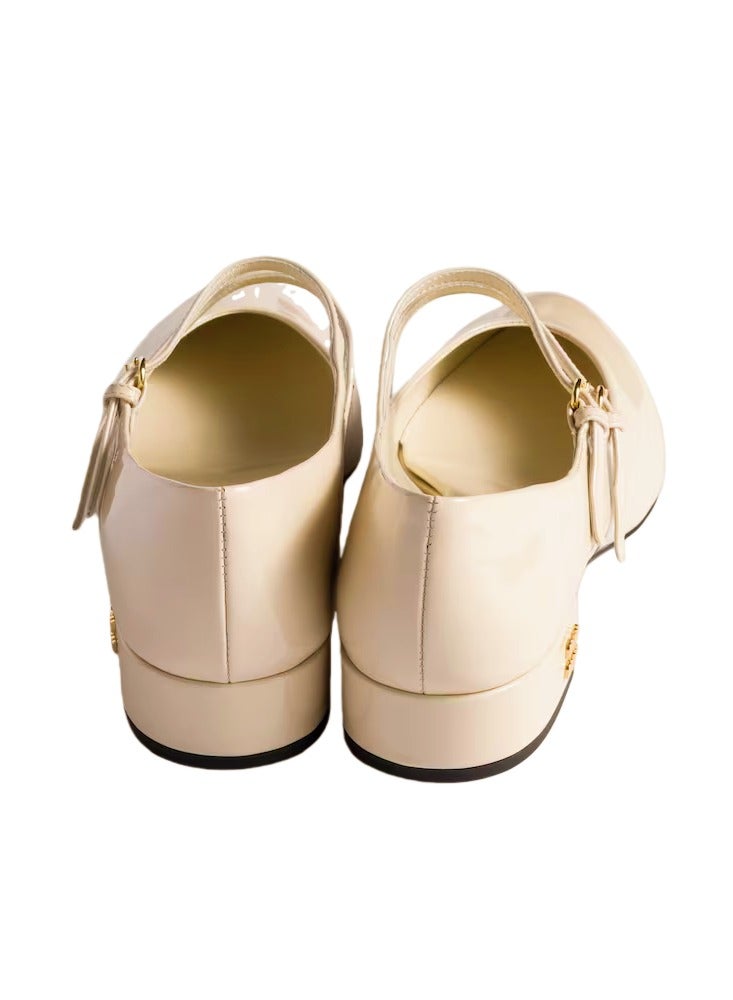 Miu Miu Patent leather slingback pumps with buckles - Image 3